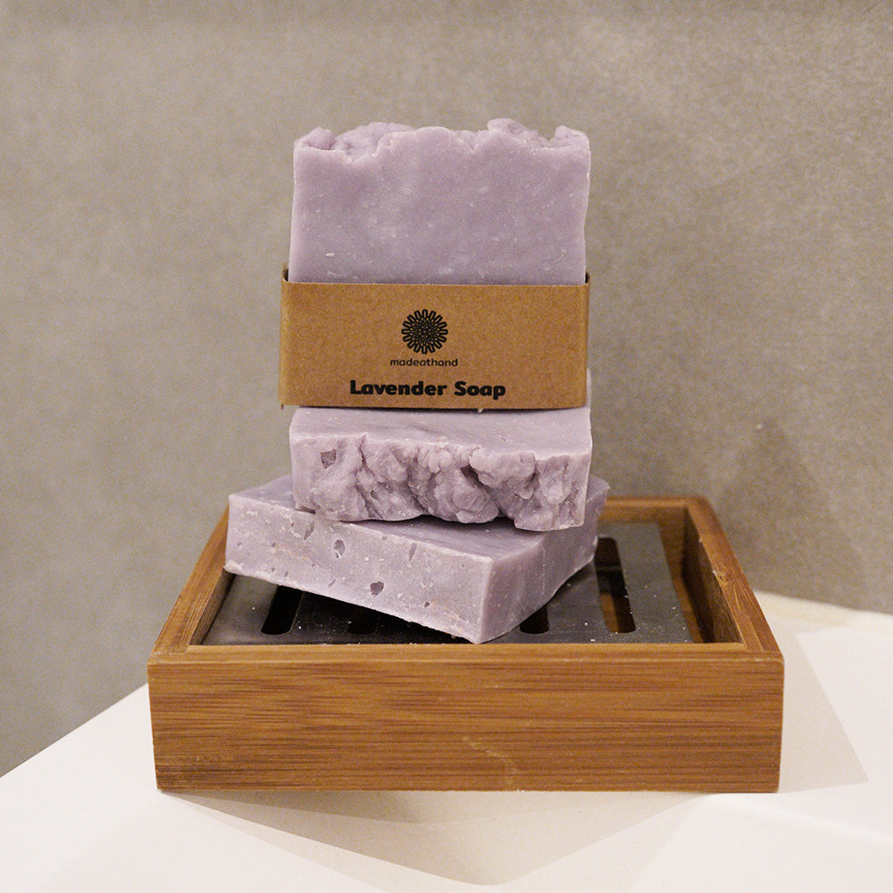 Goat Hair Bath Glove with Lavender Soap-1