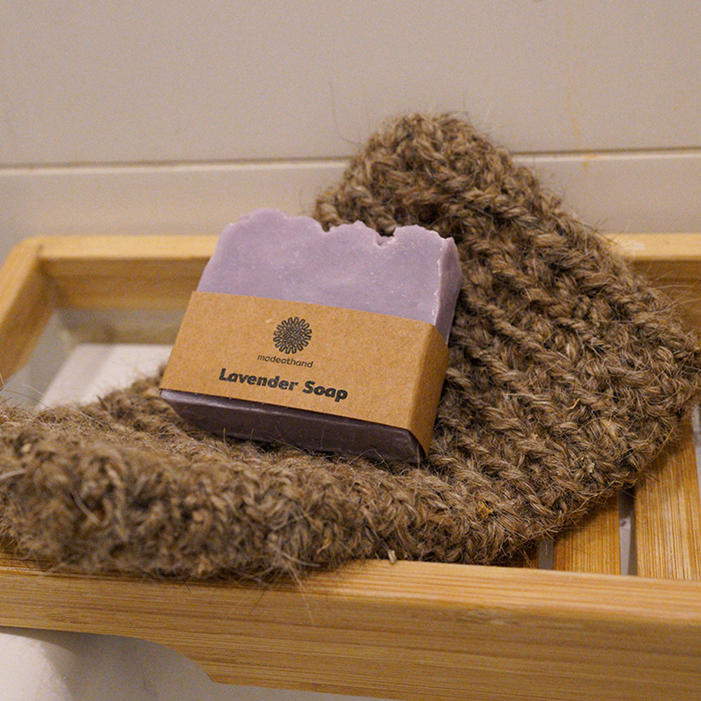 Goat Hair Bath Glove with Lavender Soap-0