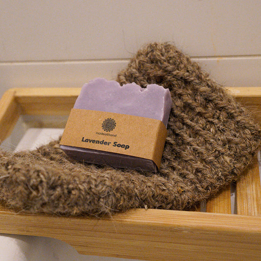 Goat Hair Bath Glove with Lavender Soap-0